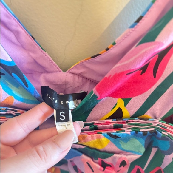 Slate & Willow • Bow Front‎ Avant Garde Floral Crop Top Sz Sm Tropical - Picture 8 of 13